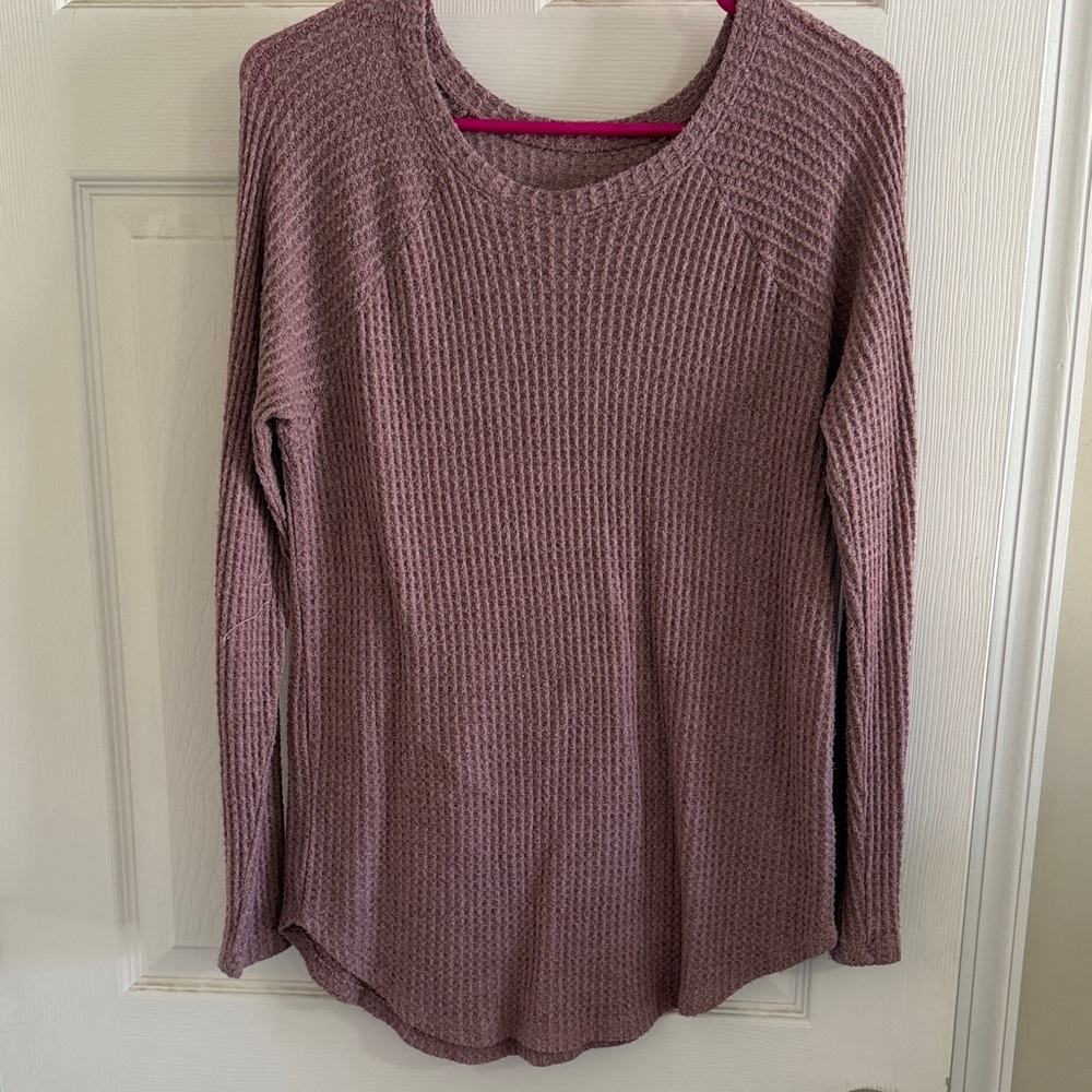 American Eagle Outfitters Mauve Waffle Knit Long Sleeve